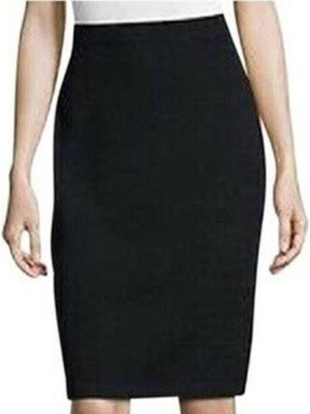 Black Knit St John Basic Knit Skirt